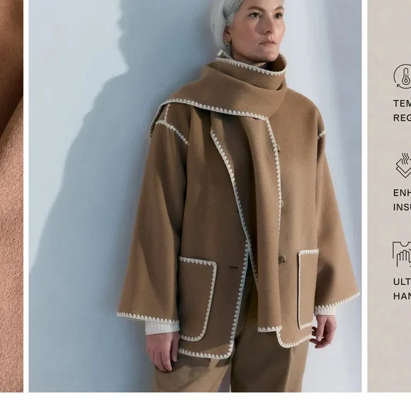 NWT Quince Double-Faced 100% Merino
Wool Scarf Coat - Large - Picture 7 of 10